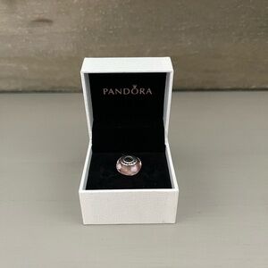 Pandora Silver and Pink Flower Murano Charm